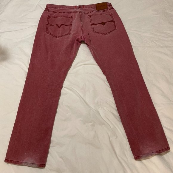 Guess red regular slim McCrae fit jeans 30W 40L - Picture 2 of 4
